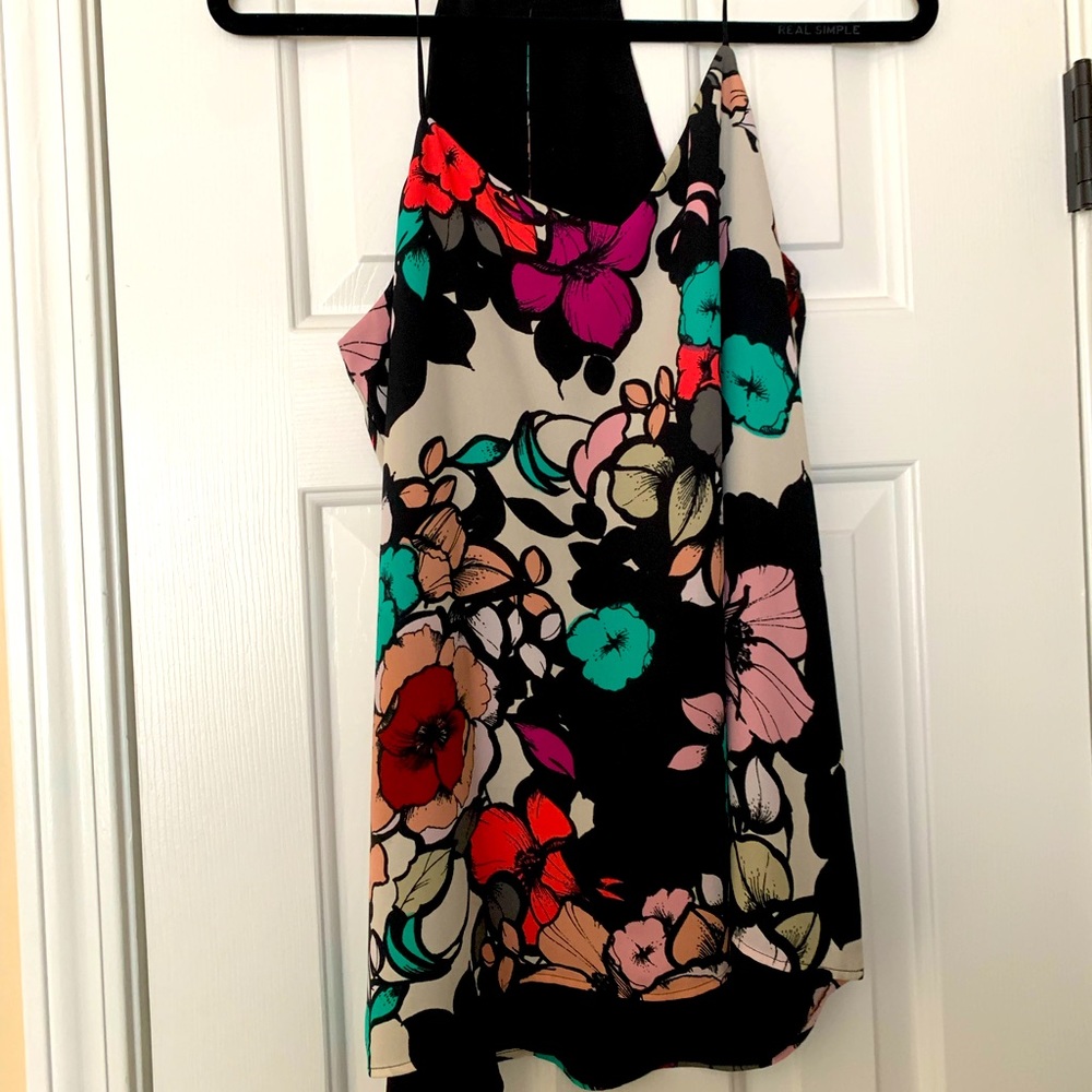 Reversible Floral Top (solid black on inside)